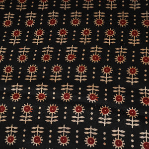 Black Floral Print Mashru Silk Fabric EEG-28314 - TradeUNO