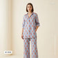 Sky Blue floral Print Modal Satin Fabric AFI-29543