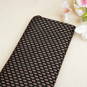 Black Floral Print Mashru Silk Fabric EEG-28320 - TradeUNO