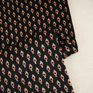Black Floral Print Mashru Silk Fabric EEG-28320 - TradeUNO