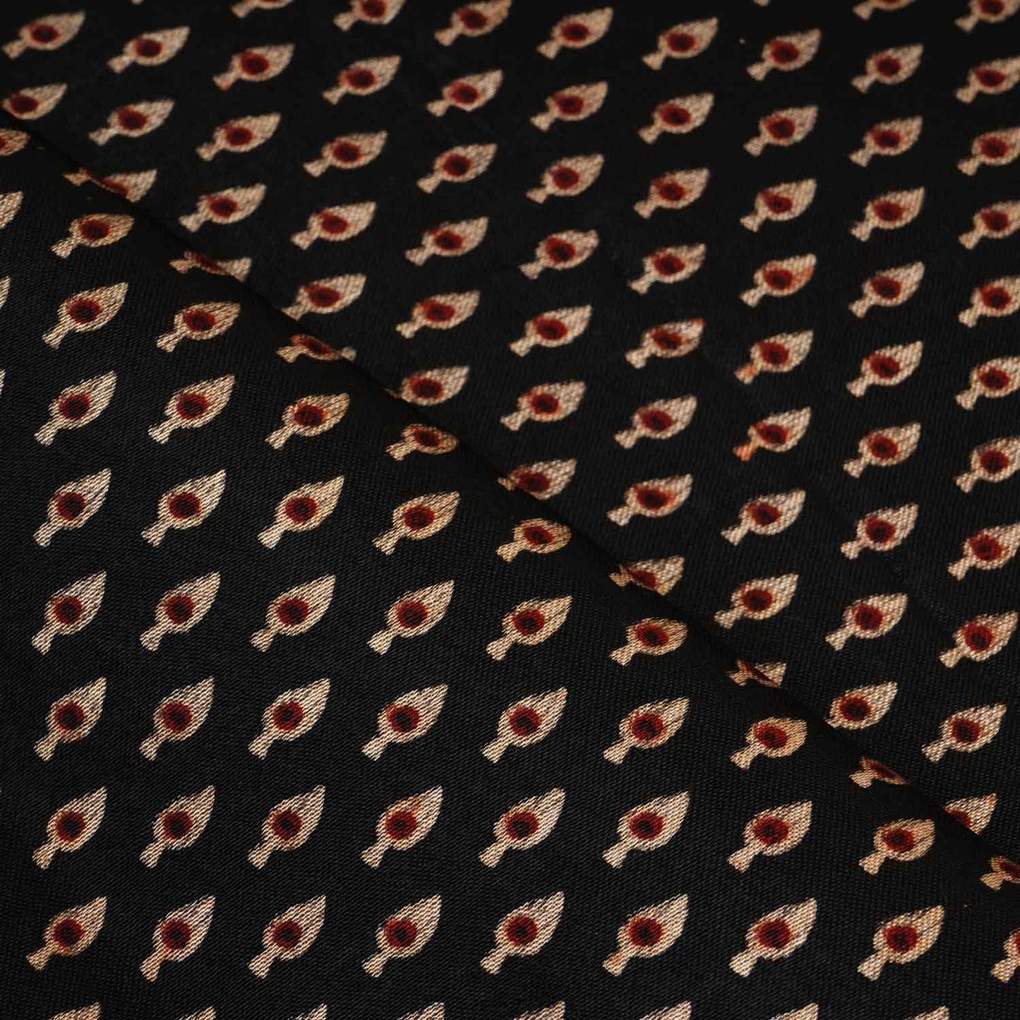 Black Floral Print Mashru Silk Fabric EEG-28320 - TradeUNO