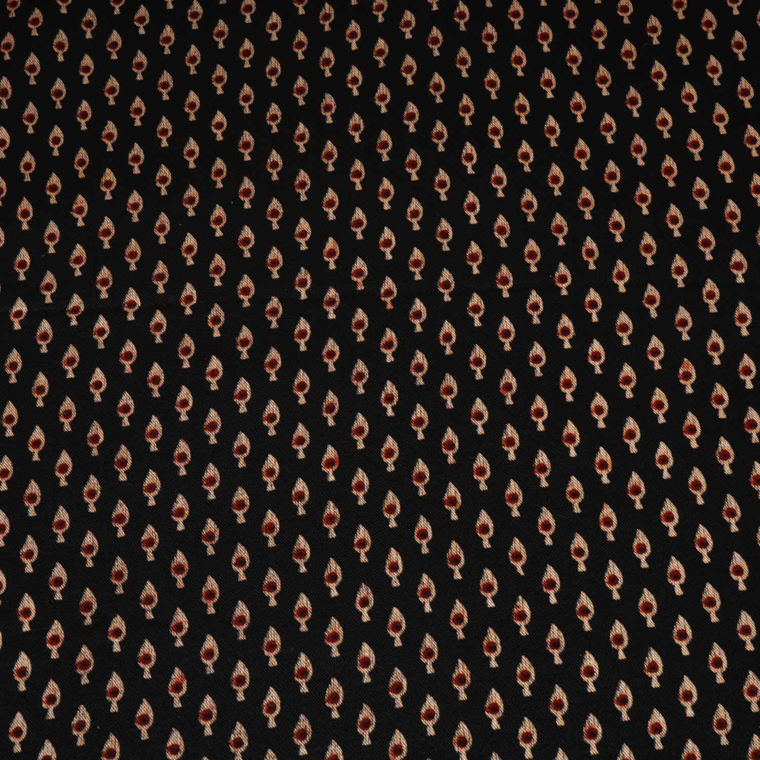 Black Floral Print Mashru Silk Fabric EEG-28320 - TradeUNO