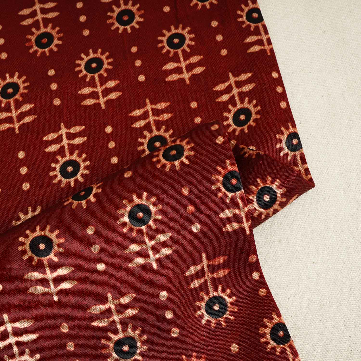 Red Floral Print Mashru Silk Fabric EEG-28321 - TradeUNO