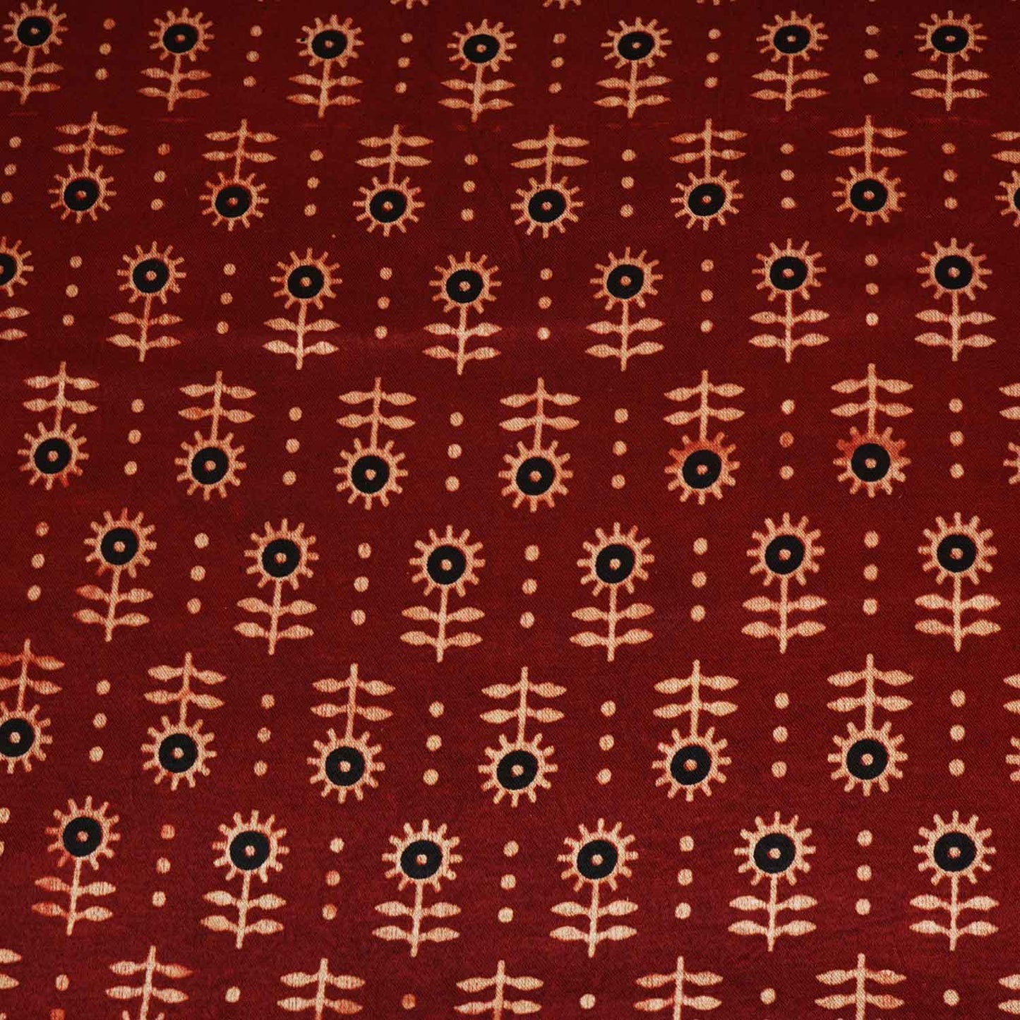 Red Floral Print Mashru Silk Fabric EEG-28321