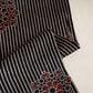 Black Abstract Strips Print Mashru Silk Fabric EEG-28322