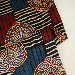Black Floral Print Mashru Silk Fabric EEG-28324 - TradeUNO