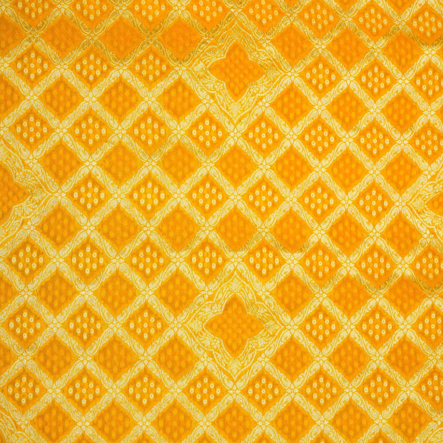 Yellow Bandhani Jacquard 60*60 Georgette Dupatta TF-32694