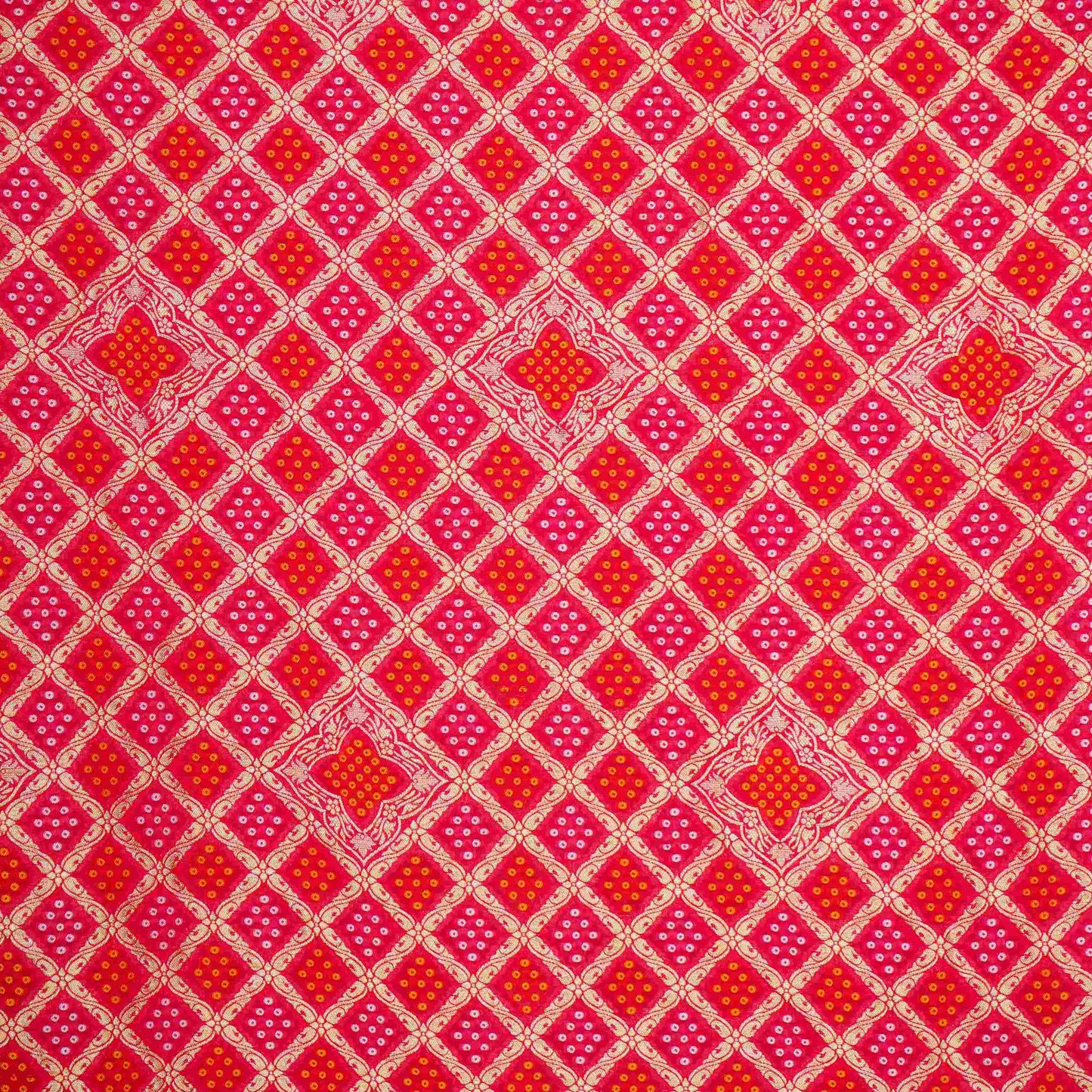 Pink Bandhani Jacquard 60*60 Georgette Dupatta TF-32695