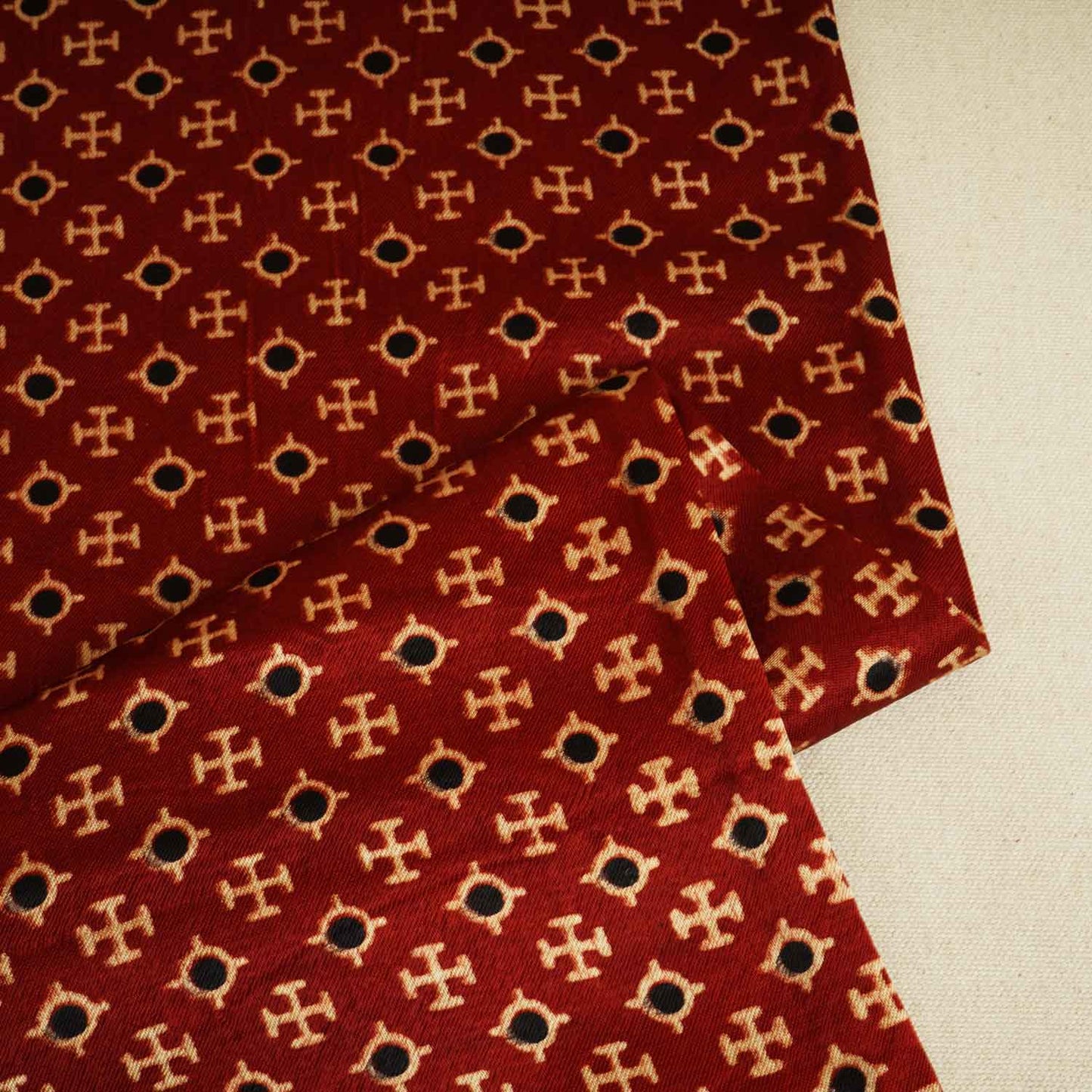 Red Floral Print Mashru Silk Fabric EEG-28328