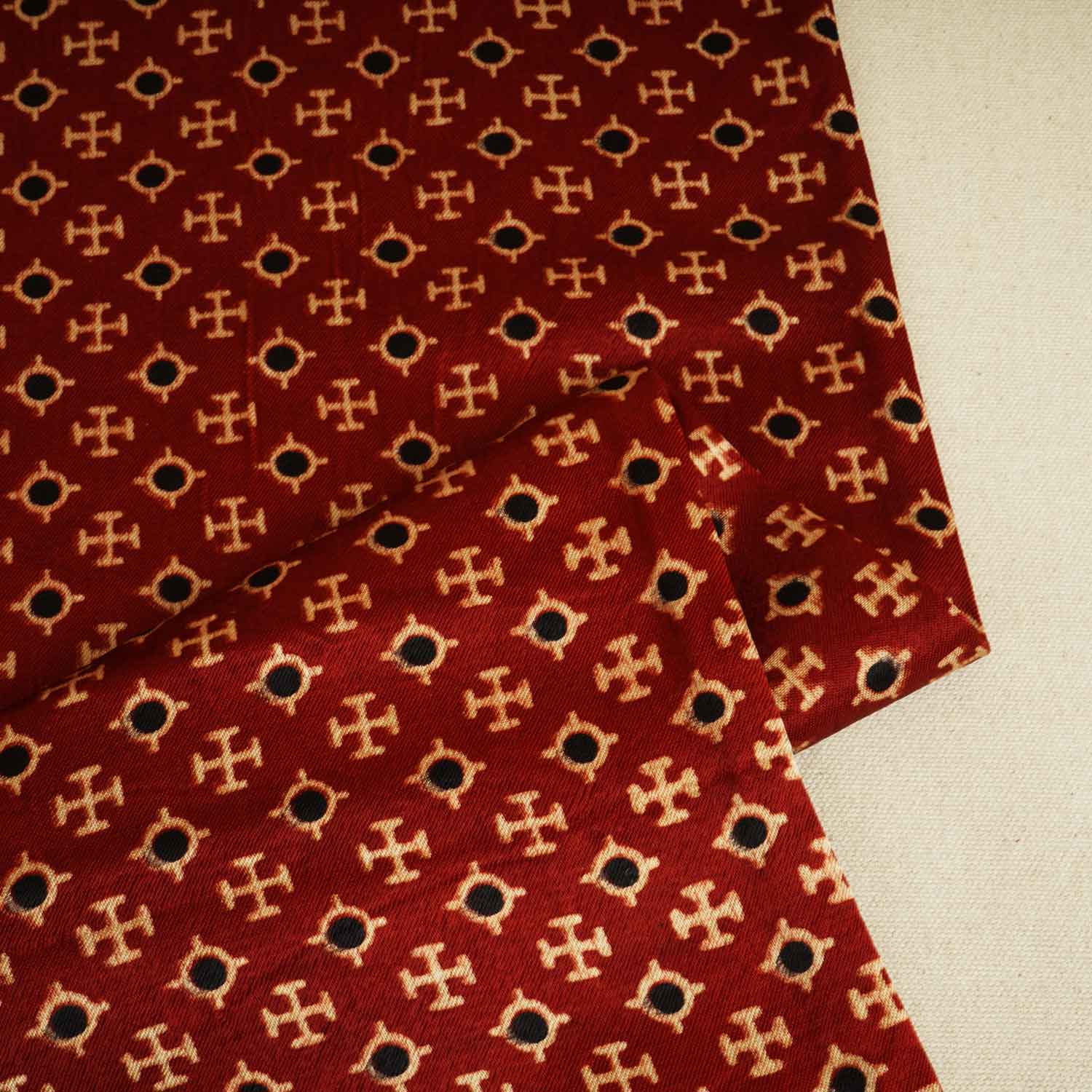 Red Floral Print Mashru Silk Fabric EEG-28328 - TradeUNO
