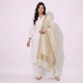 Off White Dyeable Buti Pure Katan Silk Dupatta UF-32906