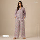 Lavender floral print Modal Satin Fabric AFI-29542 - TradeUNO