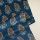 Teal Blue Floral Print Mashru Silk Fabric EEG-28330
