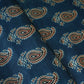 Teal Blue Floral Print Mashru Silk Fabric EEG-28330