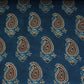 Teal Blue Floral Print Mashru Silk Fabric EEG-28330