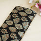 Black Floral Print Mashru Silk Fabric EEG-28332