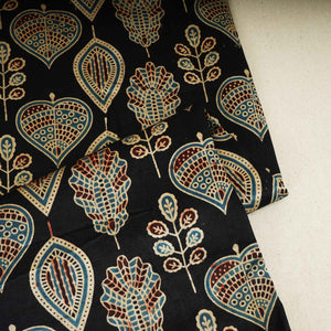 Black Floral Print Mashru Silk Fabric EEG-28332 - TradeUNO