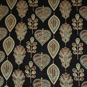 Black Floral Print Mashru Silk Fabric EEG-28332 - TradeUNO