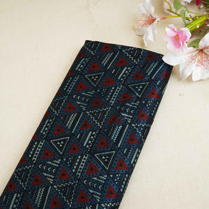 Teal Blue With Multicolour Geometrical Print Mashru Silk Fabric EEG-28336 - TradeUNO
