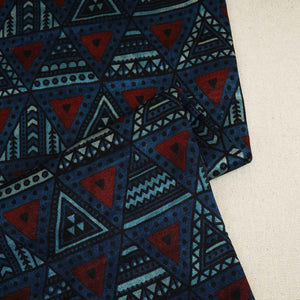 Teal Blue With Multicolour Geometrical Print Mashru Silk Fabric EEG-28336 - TradeUNO