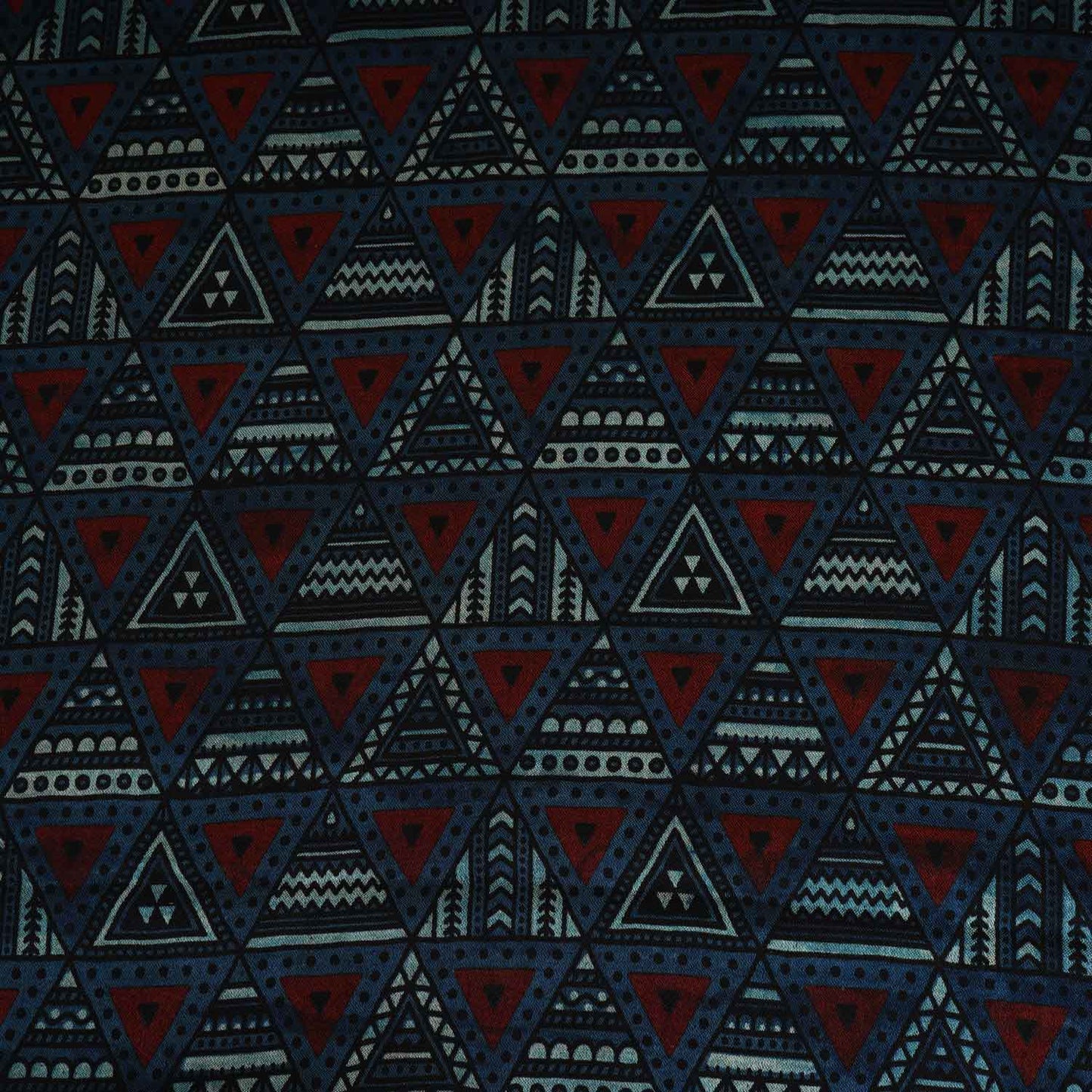 Teal Blue With Multicolour Geometrical Print Mashru Silk Fabric EEG-28336