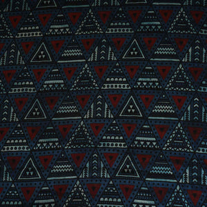 Teal Blue With Multicolour Geometrical Print Mashru Silk Fabric EEG-28336 - TradeUNO