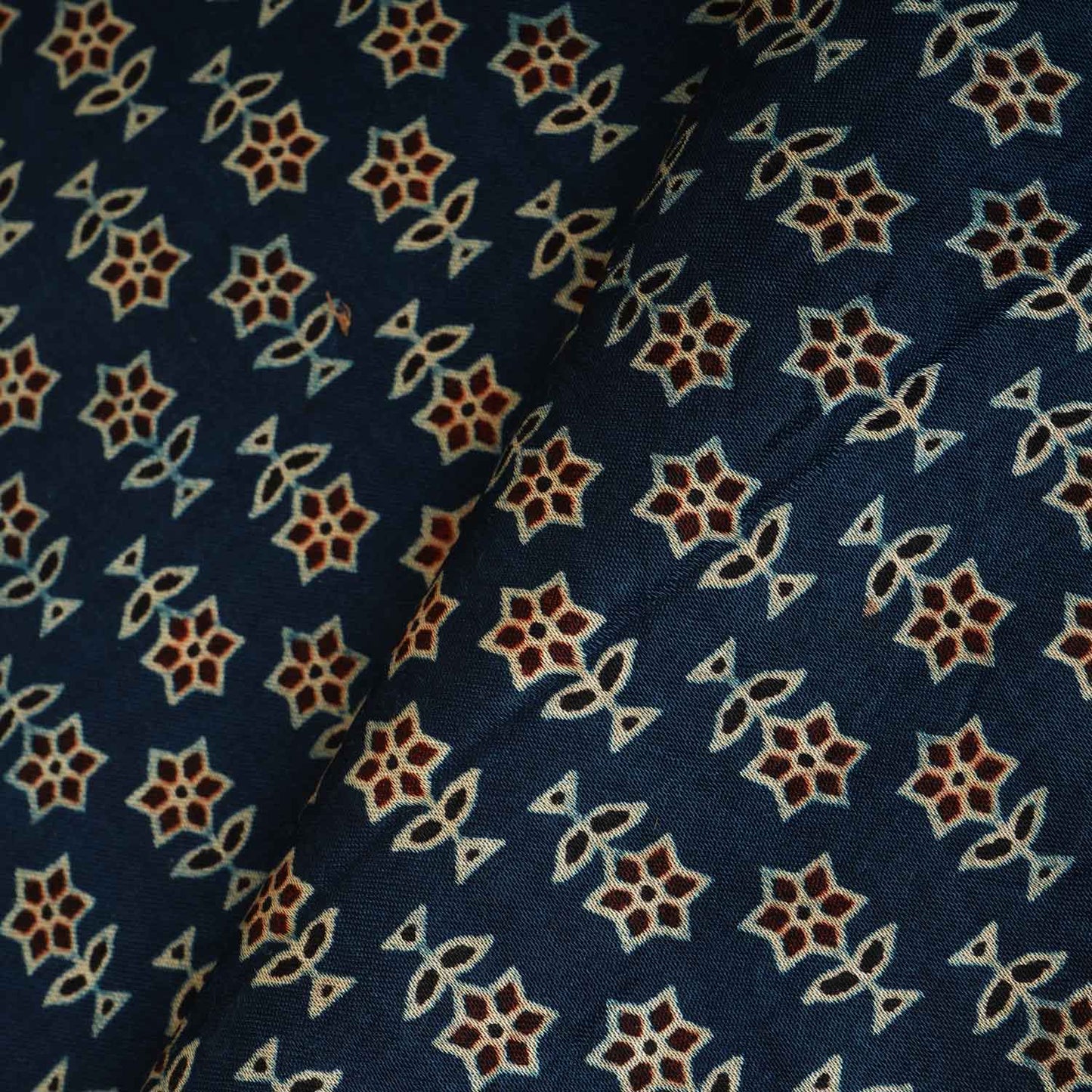 Teal Blue Floral Print Mashru Silk Fabric EEG-28337