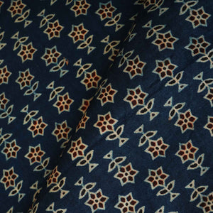 Teal Blue Floral Print Mashru Silk Fabric EEG-28337 - TradeUNO