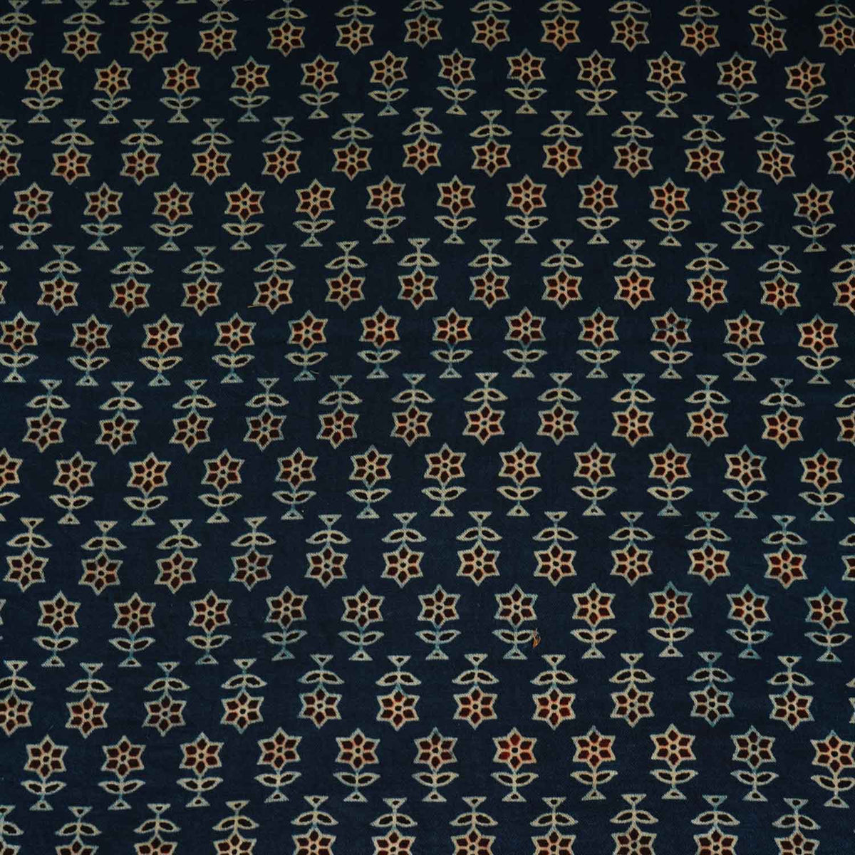Teal Blue Floral Print Mashru Silk Fabric EEG-28337 - TradeUNO