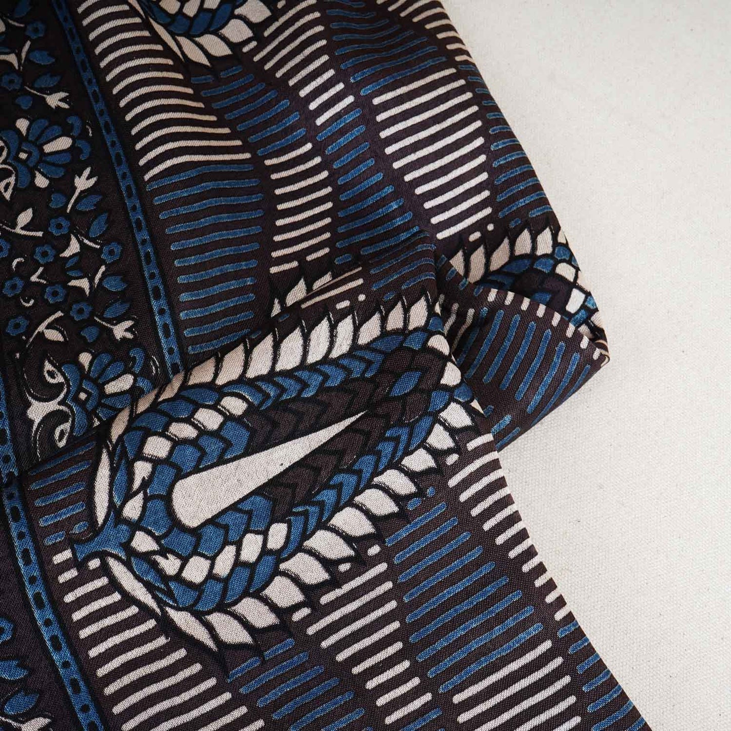 Black Ajrakh Print Mashru Silk Fabric EEG-28338