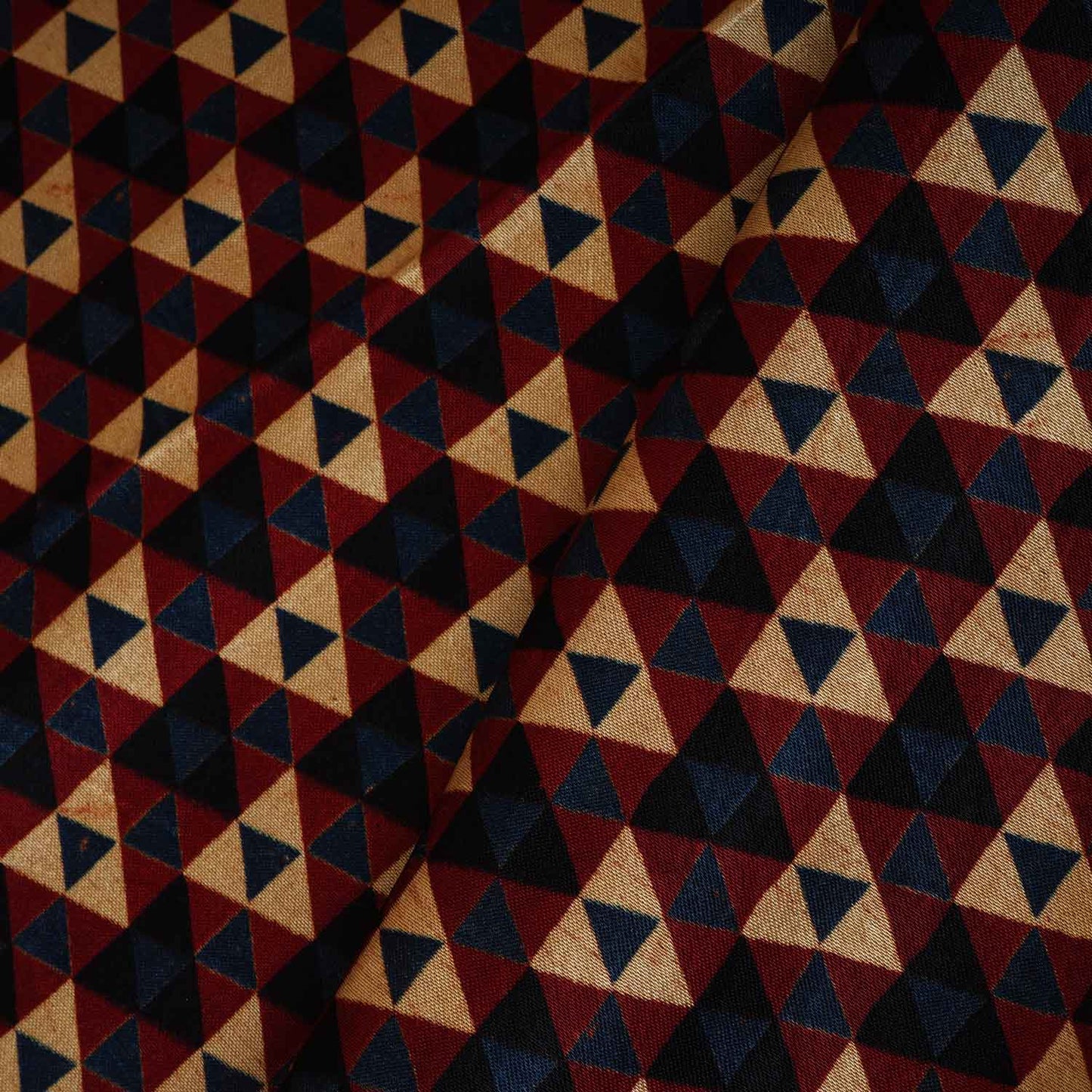 Red With Multicolour Geometrical Print Mashru Silk Fabric EEG-28339