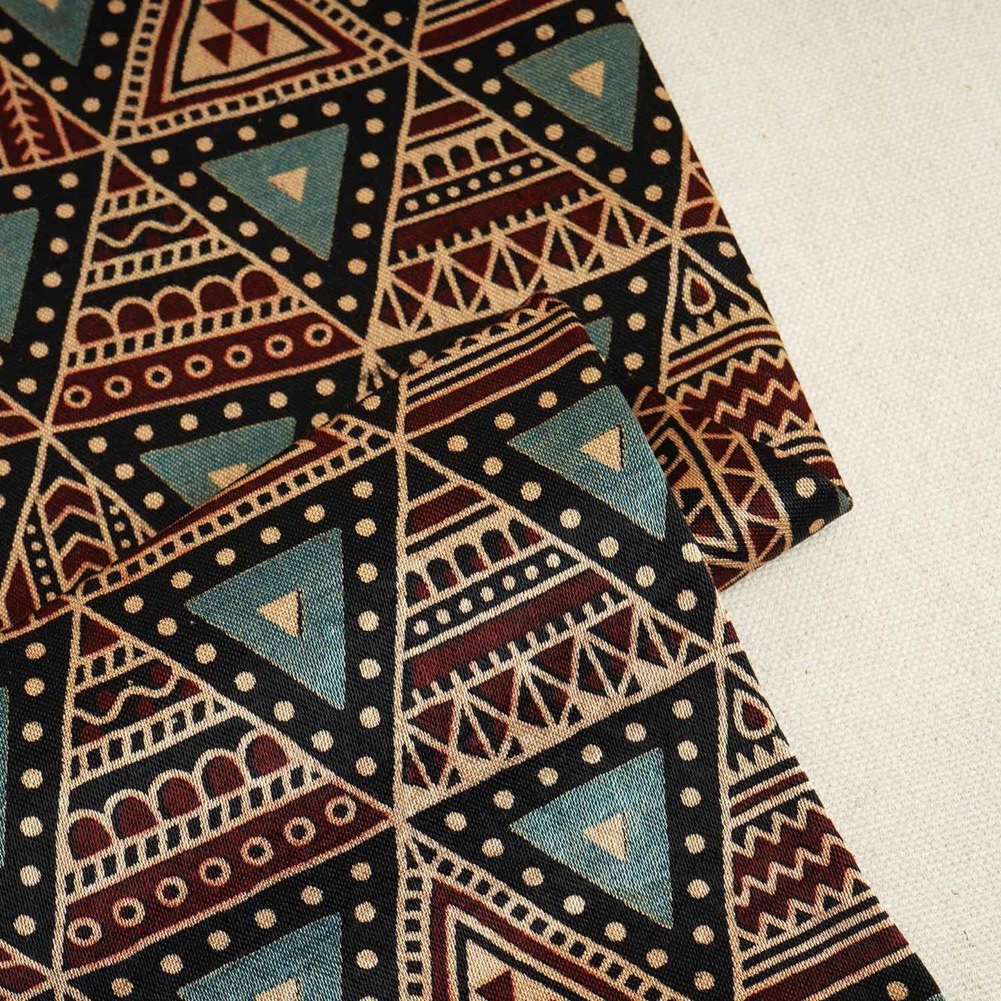 Black Geometrical Print Mashru Silk Fabric EEG-28341