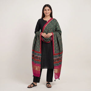 Rama Green Patola Print Gajji Silk Dupatta GT-34114