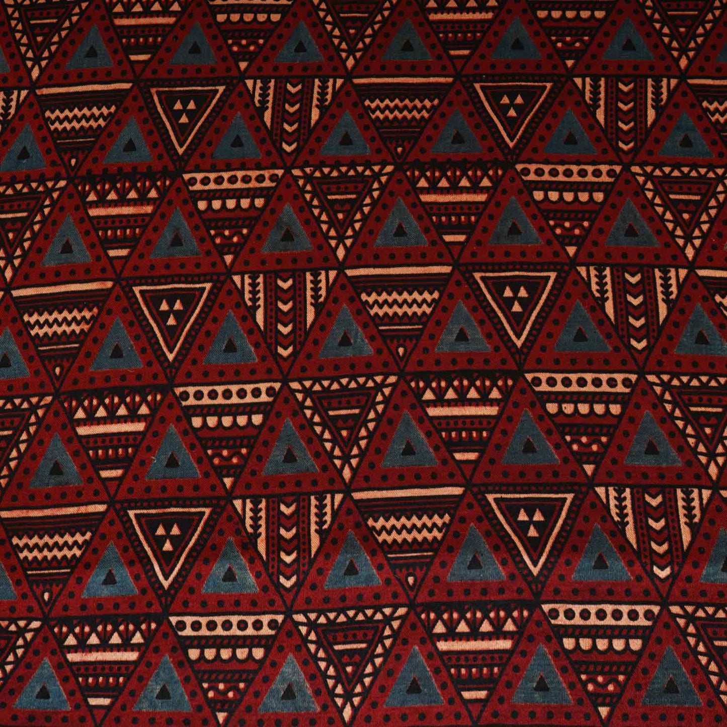 Red Geometrical Print Mashru Silk Fabric EEG-28343