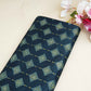 Teal Blue Floral Print Mashru Silk Fabric EEG-28347
