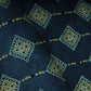 Teal Blue Floral Print Mashru Silk Fabric EEG-28347
