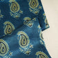 Teal Blue Floral Print Mashru Silk Fabric EEG-28350