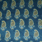 Teal Blue Floral Print Mashru Silk Fabric EEG-28350