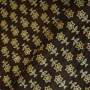 Black Floral Print Mashru Silk Fabric EEG-28353 - TradeUNO