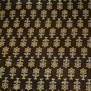 Black Floral Print Mashru Silk Fabric EEG-28353 - TradeUNO