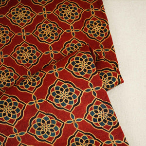 Red Floral Print Mashru Silk Fabric EEG-28356 - TradeUNO