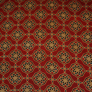 Red Floral Print Mashru Silk Fabric EEG-28356 - TradeUNO