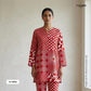 Red Geometerical Print Cotton Fabric TU-8602 - TradeUNO