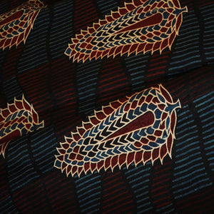 Black Ajrakh Print Mashru Silk Fabric EEG-28360 - TradeUNO