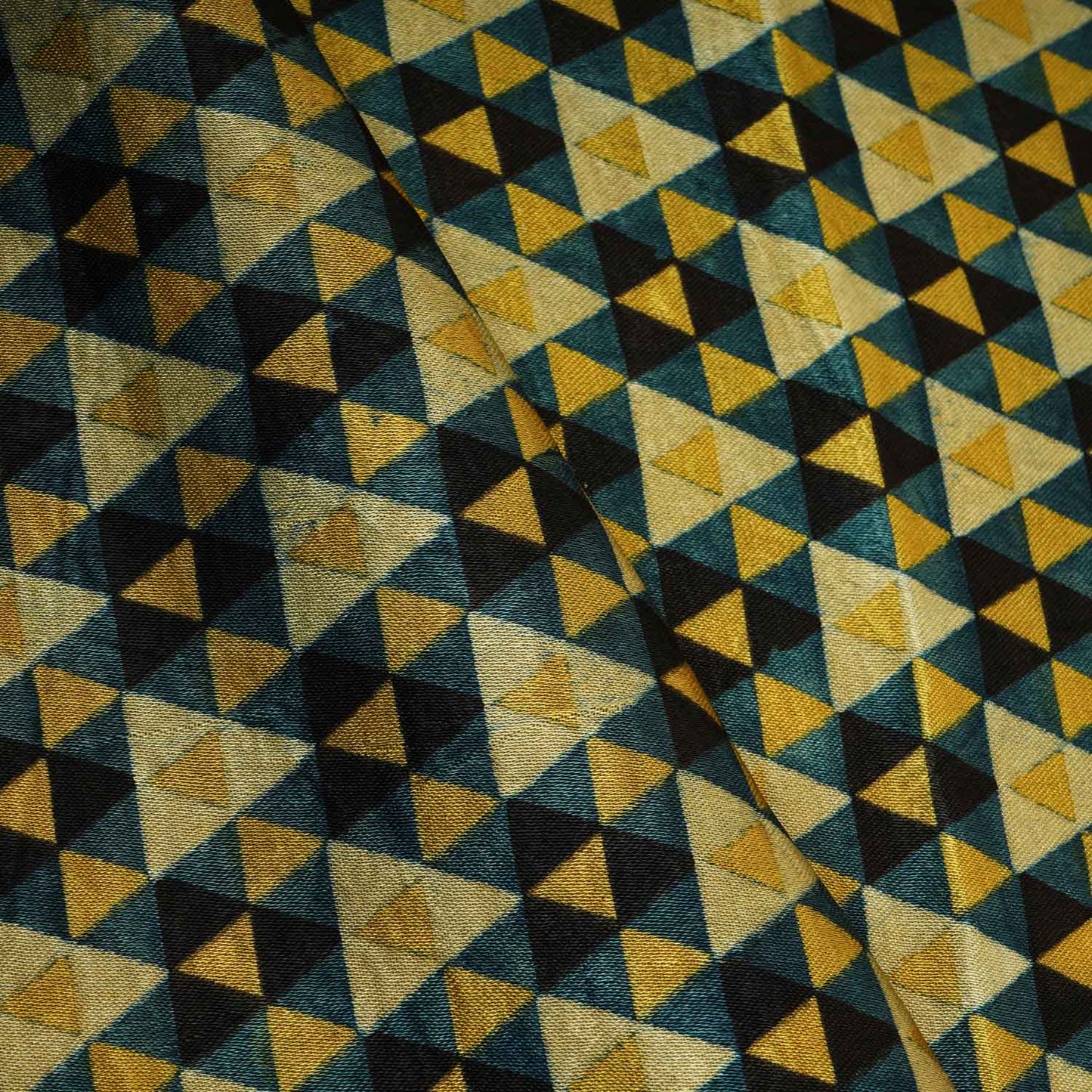 Beige Geometrical Print Mashru Silk Fabric EEG-28363