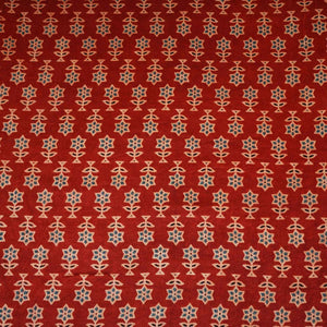 Red Floral Print Mashru Silk Fabric EEG-28365 - TradeUNO