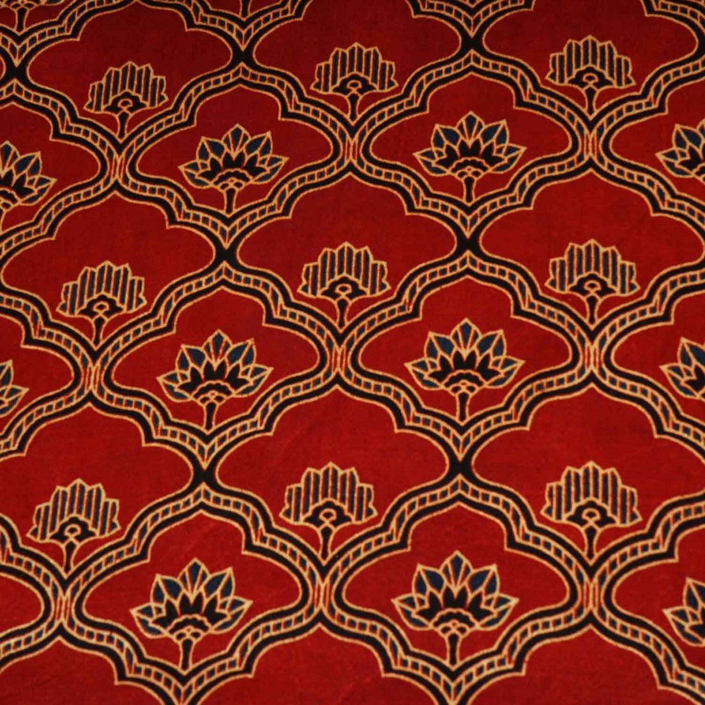 Red Floral Print Mashru Silk Fabric EEG-28368