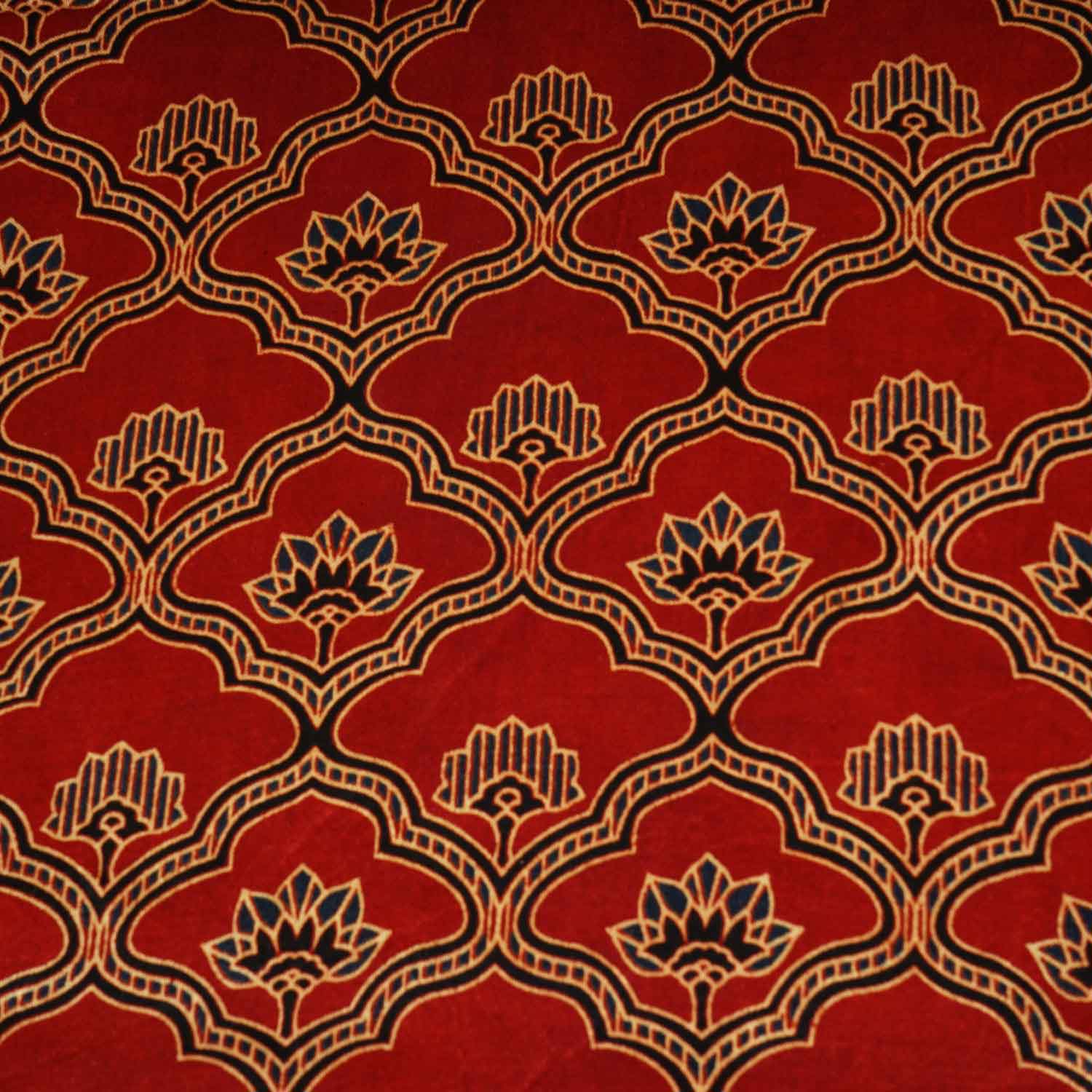 Red Floral Print Mashru Silk Fabric EEG-28368 - TradeUNO