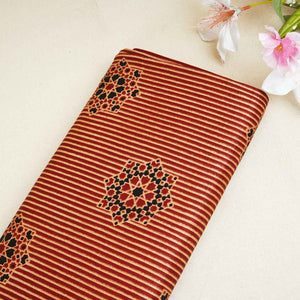 Red Floral Print Mashru Silk Fabric EEG-28370 - TradeUNO