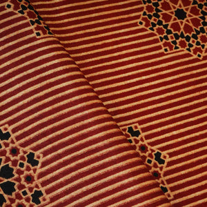 Red Floral Print Mashru Silk Fabric EEG-28370 - TradeUNO